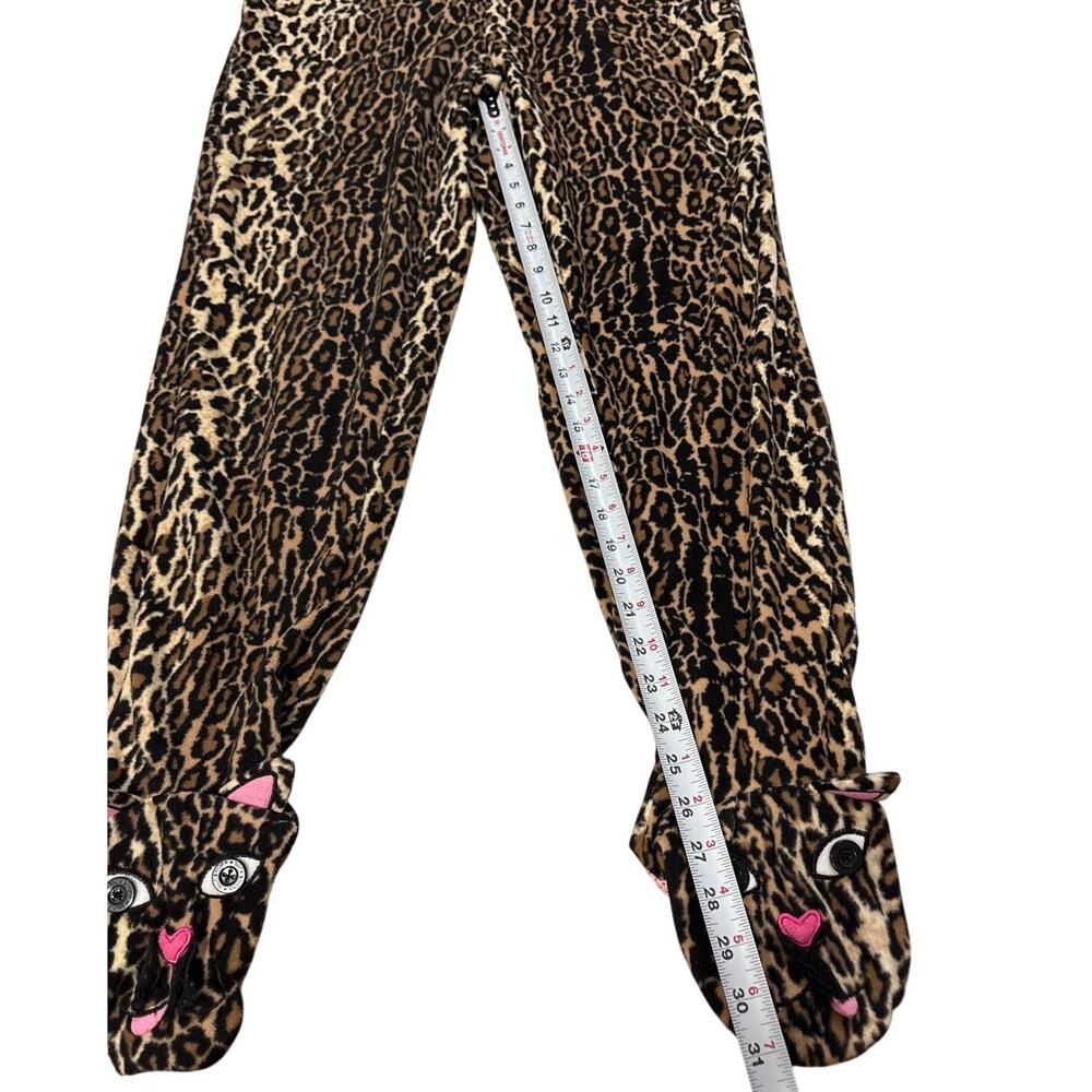 Nick & Nora Women’s Small Leopard Print One Piece  Footed Pajamas Sleepwear - Picture 7 of 8